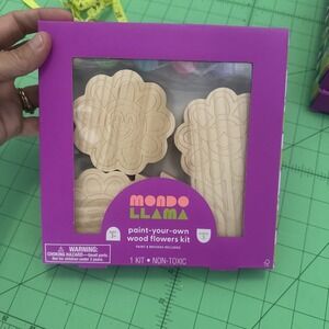 Mondo Llama Paint Your Own Wood Flowers Kit  paint & brushes included